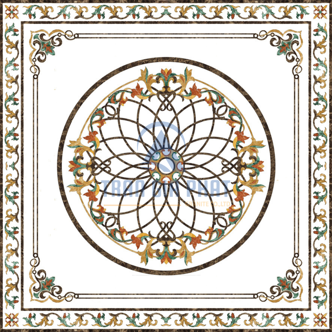 Đá Hoa Văn Vuông Cổ Điển S034