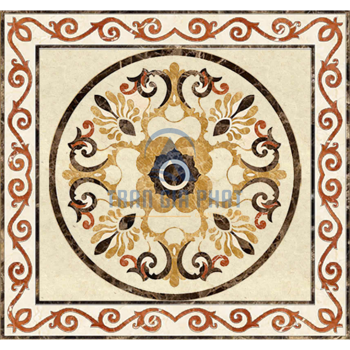 Đá Hoa Văn Vuông Cổ Điển S084