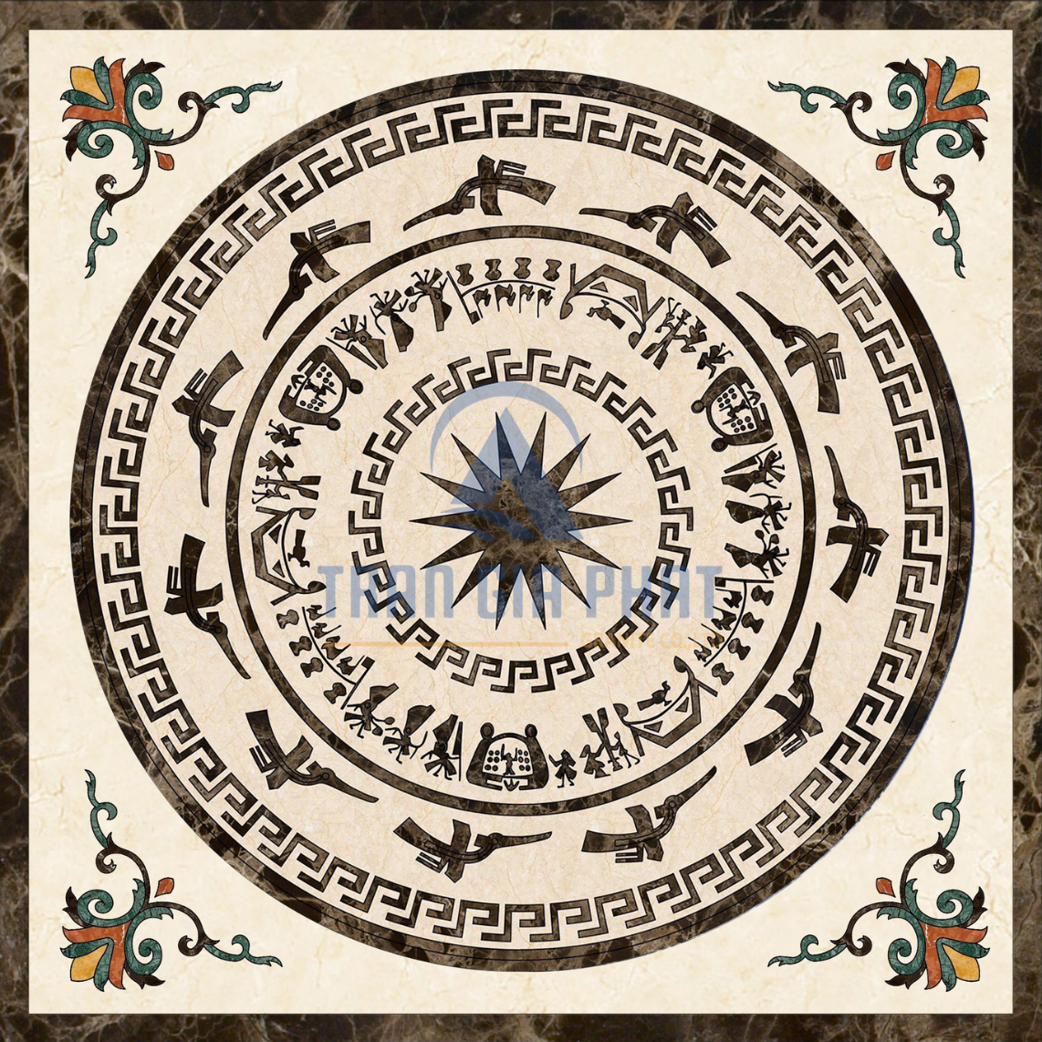 Đá Hoa Văn Vuông Cổ Điển S114