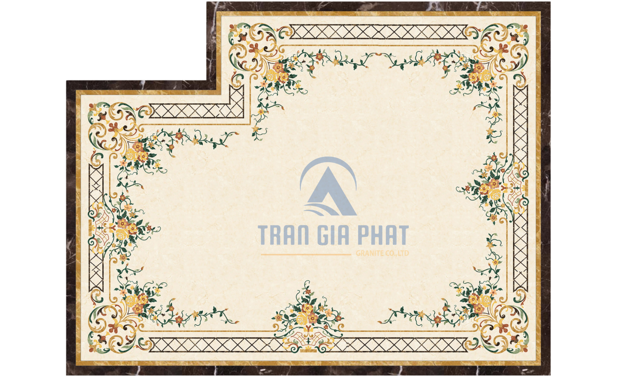 Đá hoa văn chữ nhật cổ điển R161